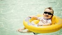 pic for Cute Baby Boy Having Fun In Pool 